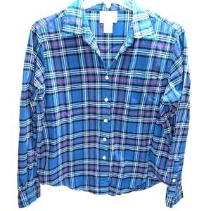 Women's Pendleton Plaid Flannel Size Medium Blue Red